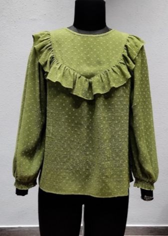 Ladies Poly Chiffon Long Sleeve Tops, Technics : Machine Made