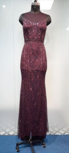 Maroon Embellished Bridal Dress