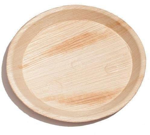 Brown 8 Inch Round Areca Leaf Plate, For Serving Food