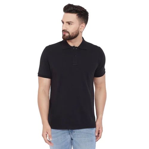 Mens Matty Black Polo T Shirt, Size : Large