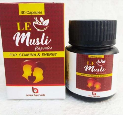 Lezaa Ayurveda LE Musli Capsules, Packaging Type : Plastic Bottle