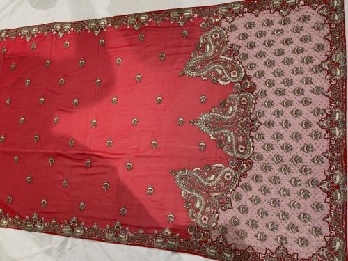 Unstitched Hand Embroidered Sarees, Technics : Embroidery Work