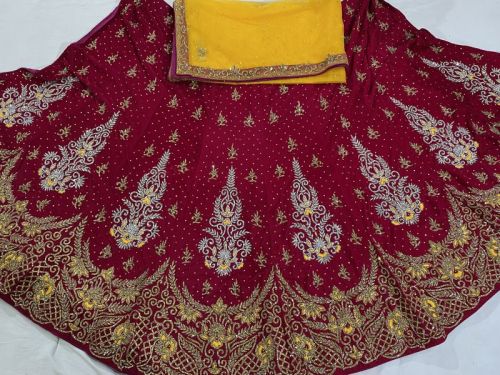 Velvet Net Lehenga Choli, Size : S To XXXL