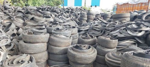 Rubber Waste Tyre Scrap, Color : Black for Recycle