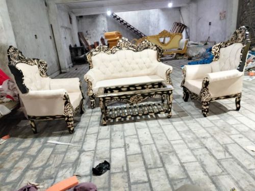 POLISHED Plain Wooden Carved Sofa Set, Width : 5feet