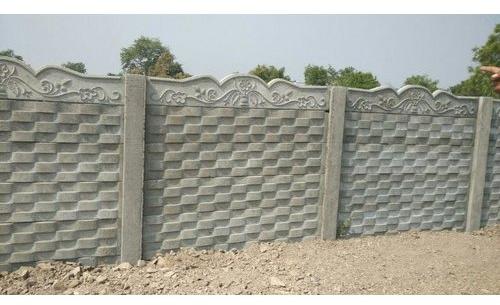 Grey Plain Polished Cement Readymade Compound Wall, For Boundaries