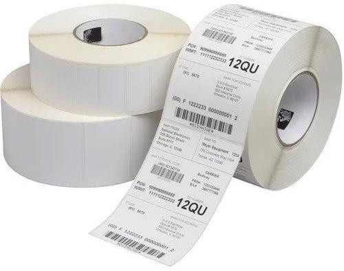 Rectangular Printed Glossy Paper E-Commerce Barcode Labels, For Industrial