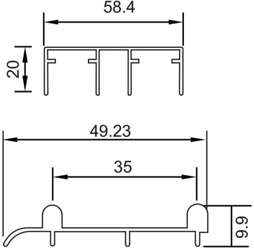 AP-AG77 Aluminium Track Profile, For Cupboard Sliding Wheel-SW77, Feature : Durable, Fine Finishing