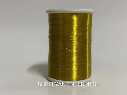 Golden 30D Imitation Zari Thread, For Textile Industry, Packaging Type : Roll