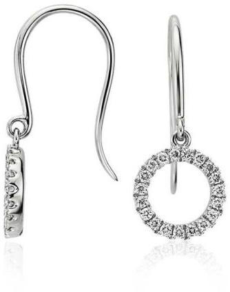 Round Circle Diamond Drop Earrings
