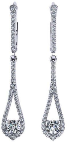 Designer Chandelier Diamond Dangle Earrings, Shape : Round