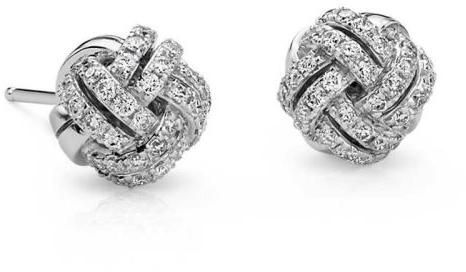 Round Love Knot Diamond Earrings