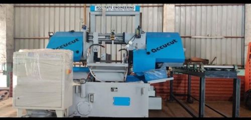 Accucut Hydraulic Fully Automatic Bandsaw Machine, Color : Blue