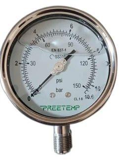 Preetemp BSP Industrial Pressure Gauges, Pointer Material : Aluminium Black