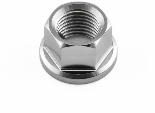 Shiny Silver Hex Head Stainless Steel Flanged Nut, For Automobile Fittings, Size : All Sizes