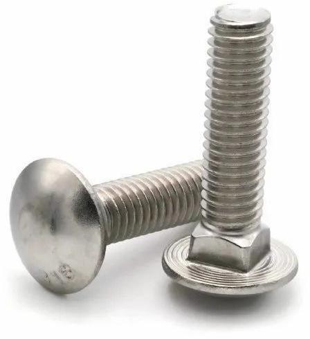 Silver Round Stainless Steel Carriage Bolt, For Fittings, Size : All Sizes