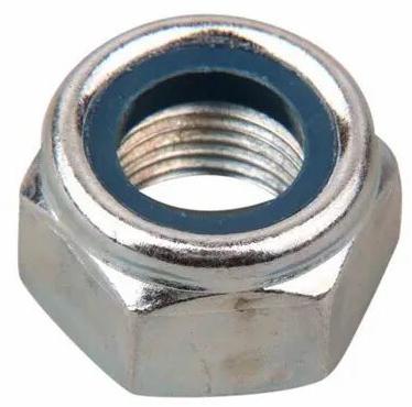 Shiny Silver Hex Stainless Steel Lock Nut, For Automobile Fittings, Size : All Sizes