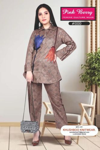 Women 2 Piece Coat Set, Size : All Sizes