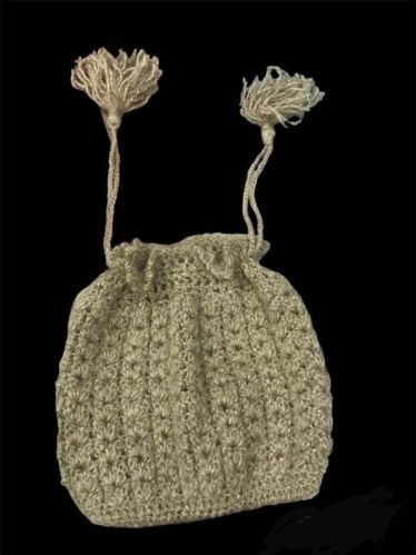 Plain Woolen Crochet Drawstring Pouch, Size : Small