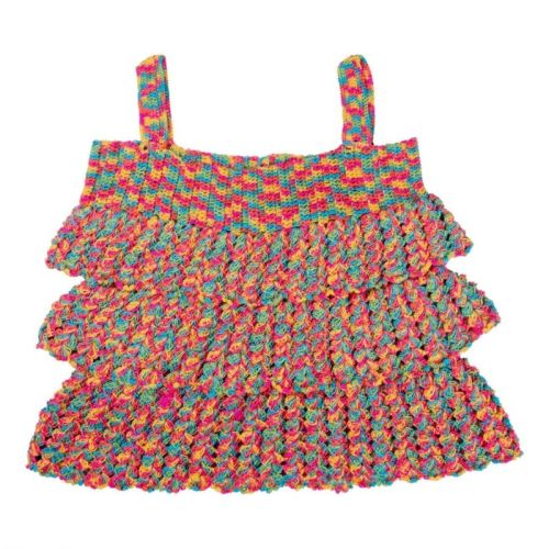 Acrylic Thread Crochet Girl Sleeveless Top, Size : Small
