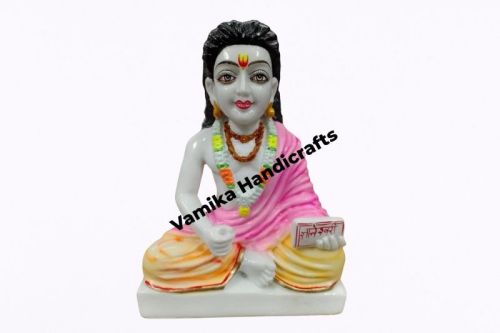 Marble Plain Sant Dnyaneshwar Statue, For Temple, Interior Decor, Gifting, Garden, Packaging Type : Thermocol Box