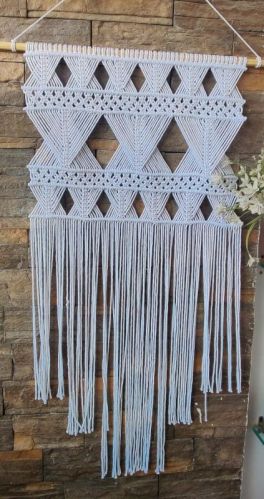 White Cotton Yarn Decorative Macrame Wall Hanging, Features : Attractive Look, Nice Finish