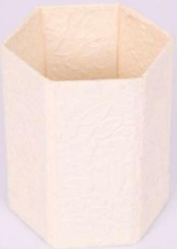 Creamy Embossed Paper Pen Stand, For Home, Office