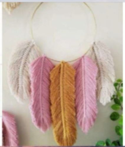 Multicolor Cotton Thread Feather Macrame Dream Catcher, For Decoration, Packaging Type : Paper Box