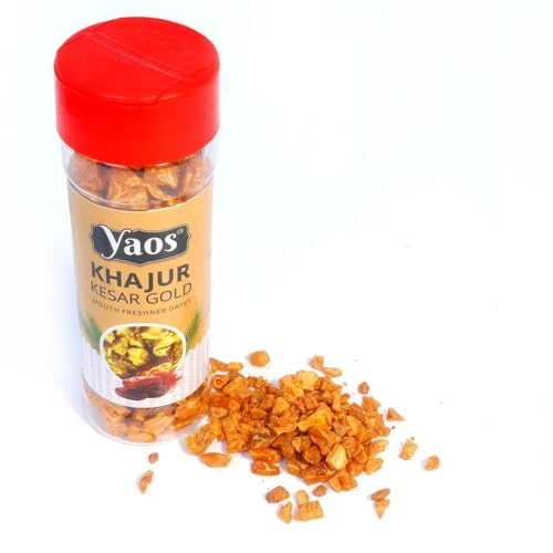 Yaos Khajur Kesar Gold Mouth Freshener Bottle