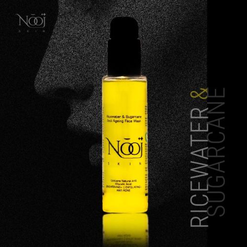 Nooj Rice Water Sugarcane Face Wash, Color : Yellow, Form : Liquid