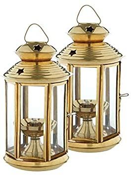 Polished Brass Lantern, For Decoration, Lighting, Size : Standard