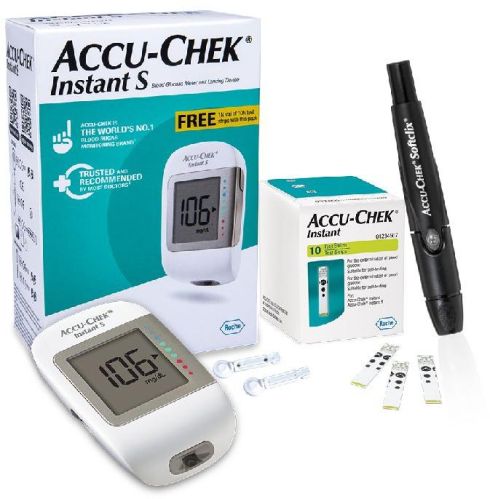 Automatic Battery Operated Accu-chek Glucometer Instant S, For Clinical, Home Purpose, Feature : Accuracy