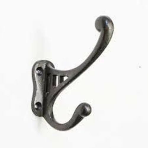 J Type Shped Cast Iron Coat Hook, Color : Black