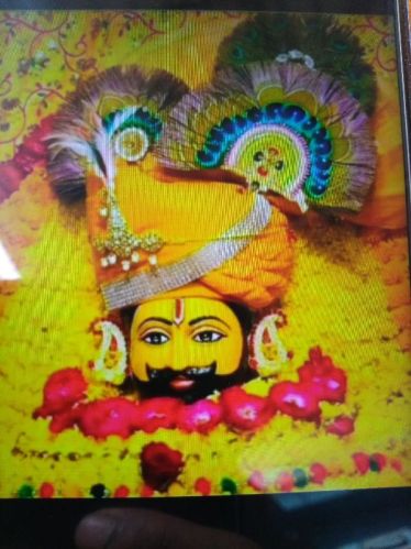 Marble Khatu Shyam Ji Status, For Temple, Home, Color : Yellow