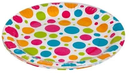 Round Printed Paper Plate, For Event, Nasta, Snacks, Size : Multisizes