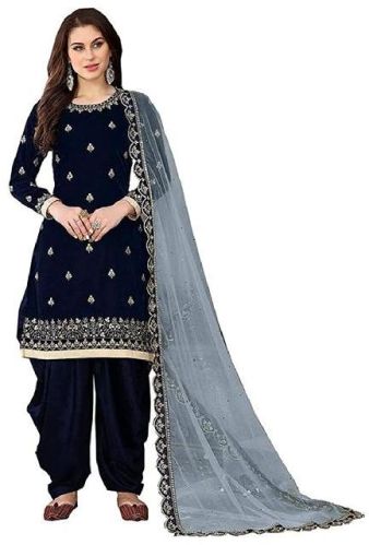 Plain Ladies Velvet Salwar Suits, Occasion : Party Wear