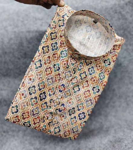 Mens Printed Kurta, Feature : Impeccable Finish, Easily Washable, Dry Cleaning, Comfortable