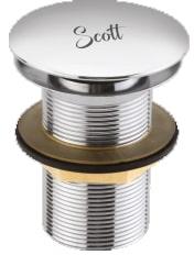 Scott Round Chrome Plated POP Up Waste Coupling, Color : Silver