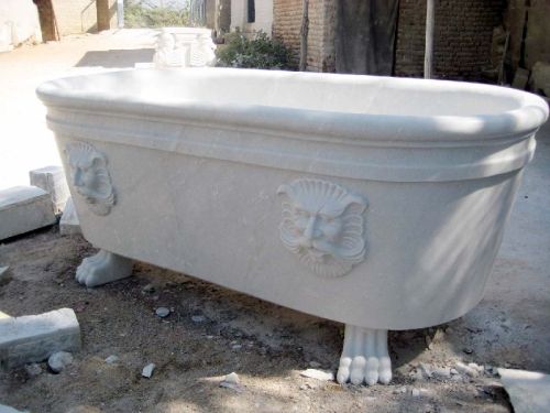 Plain Marble Bathtub, Shape : Oval