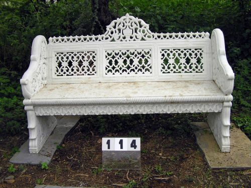 Rectangular Marble Carved Bench, For Park Sitting, Railway Station, Feature : Long Life