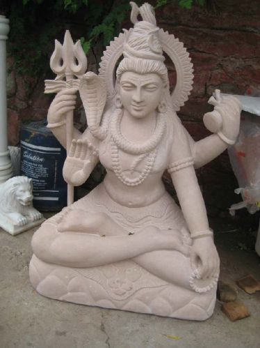 Non Polished Marble Lord Shiva Statue, For Temple, Packaging Type : Thermocol Box