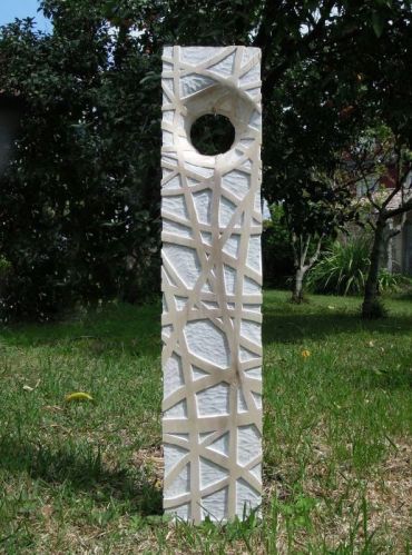 Marble Modern Art Pillar Sculpture, For Garden, Style : Contemporary