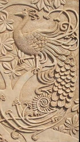 Peacock Carved Marble Wall Panel, For Indoor Decor, Feature : Good Looking, Attractive Look