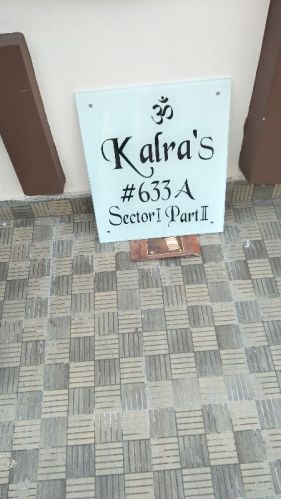 Rectangular Color Coated Glass Name Plates, For Printing, Length : 12 To 15