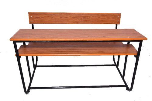 Rectangular Wood Polished Two Seater School Bench, Feature : Termite Proof, Non Breakable