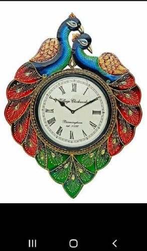 Wooden Decorative Paintings Wall Clock, For Home, Office, Decoration, Packaging Type : Cartoon Box