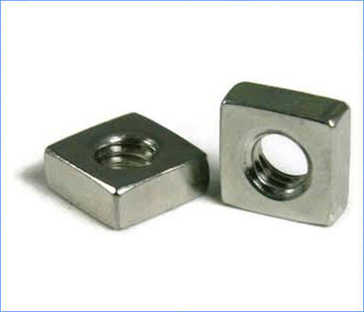 Polished Stainless Steel Square Nuts, Technics : White Zinc Plated