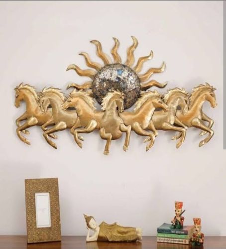 Gold Sun Horses LED Wall Decor Frame