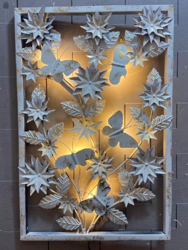 Metal Butterfly LED Wall Art Frame, For Decoration, Feature : Easy To Fit, Good Quality, Good Strength