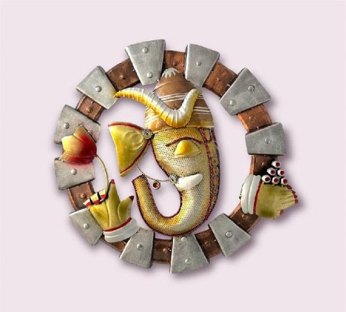 Metal Ganesh Lotus Wall Decor Frame, For Decoration, Feature : Easy To Fit, Good Quality, Good Strength